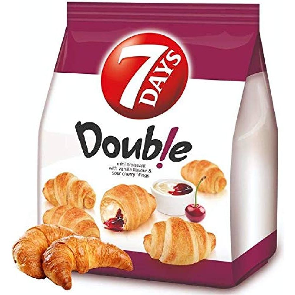 7 Days Mini Croissants With Vanilla Flavour & Sour Cherry Fillings Doub!e - Kaboom Kandy