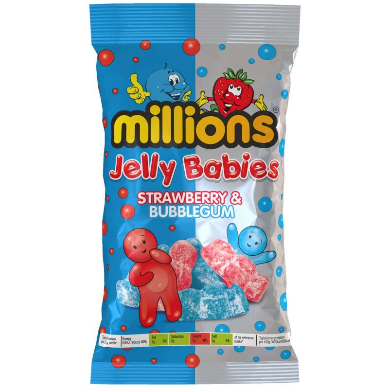 Millions - Strawberry & Bubblegum Jelly Babies - Kaboom Kandy