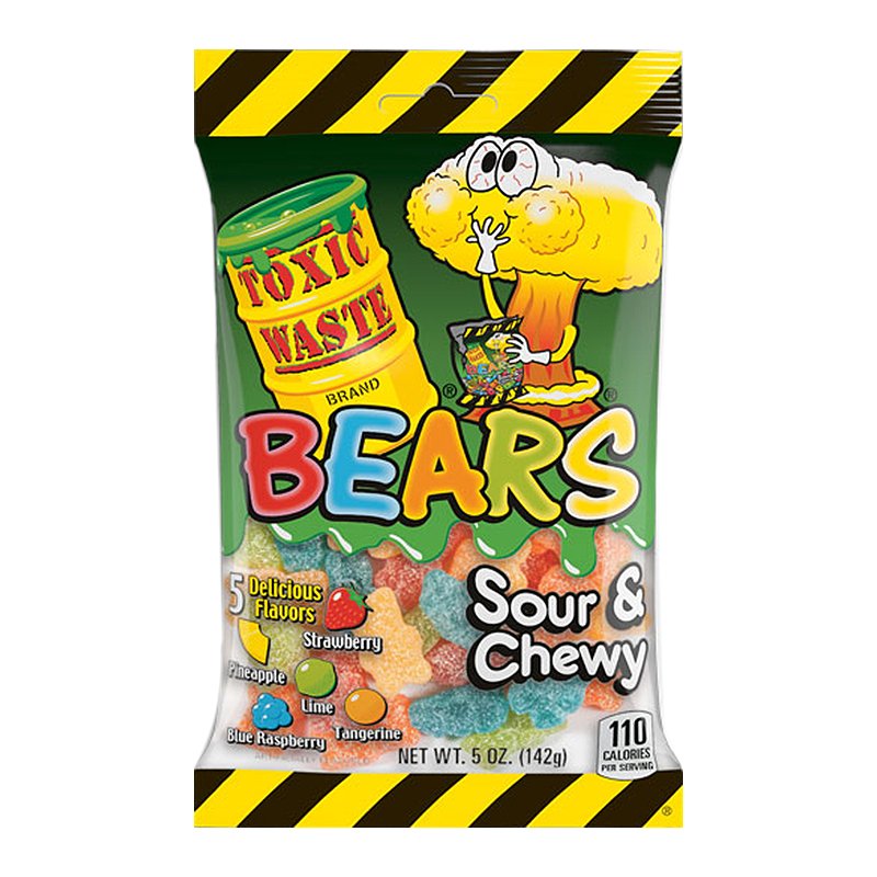 Toxic Waste Bears Sour & Chewy Jellies - Kaboom Kandy