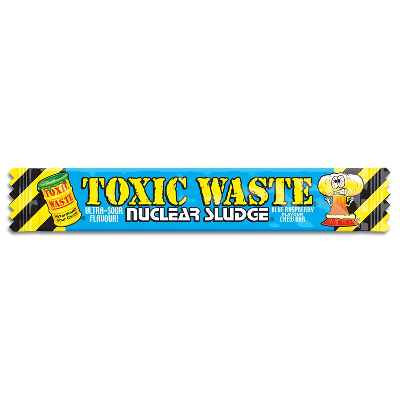 Toxic Waste- Sour Blue Raspberry Nuclear Sludge Chew Bar - Kaboom Kandy