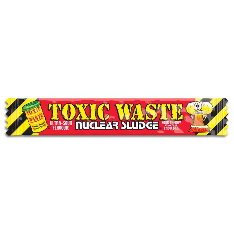 Toxic Waste- Sour Cherry Nuclear Sludge Chew Bar - Kaboom Kandy