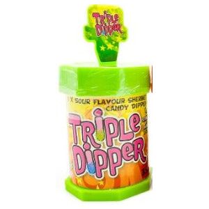 Triple Dipper, 3x Sour Flavour Sherbets With A Sour Candy Dipper - Kaboom Kandy