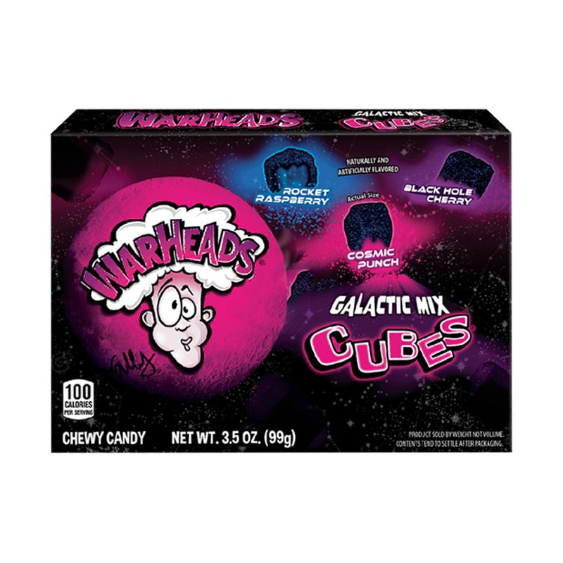 Warheads- Galactic Mix Cubes Theatre Box - Kaboom Kandy