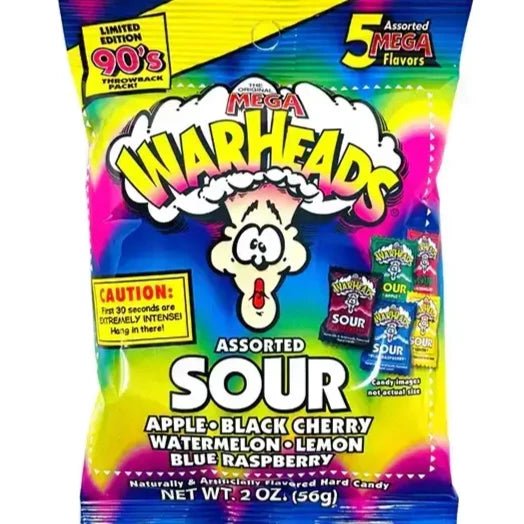 Warheads- The Original Mega Warheads, Limited Edition 90's Throwback - Kaboom Kandy